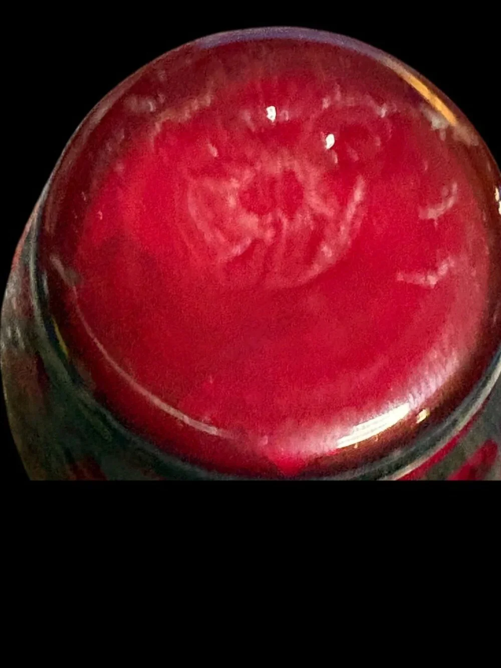 Vintage Red Ruby Bohemian Glass Hand Painted Vase Gondola Ride Stamped